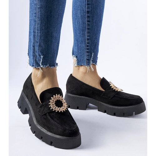 Gemre Black moccasins adorned with a Stanislas buckle Cijene