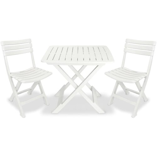  3-dijelni sklopivi bistro set plastični bijeli Cijene