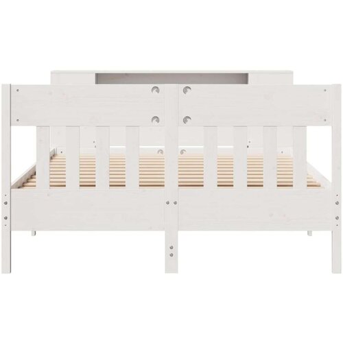 vidaXL Krevet s regalom z knjige bez madraca bijeli 160x200cm borovina Cijene