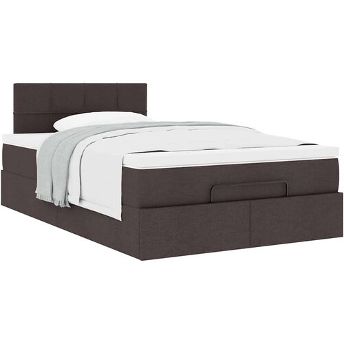 VidaXL okvir za krevet s madraca tamnosmeđi 120x190 cm od tkanine Slike