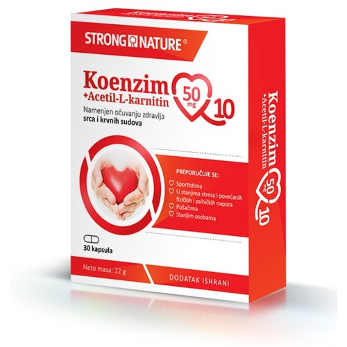 Strong Nature koenzim Q10 50 mg + acetil l-karnitin 500mg 30/1 106207 Slike