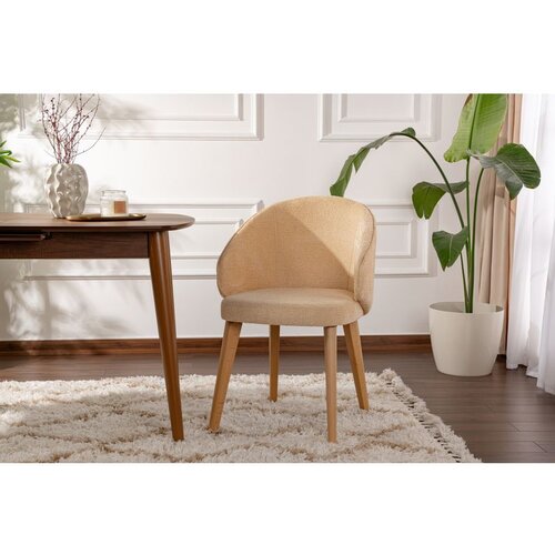 Hanah home stolica bentley - beige, light oak beigelight oak chair set (2 pieces) Slike
