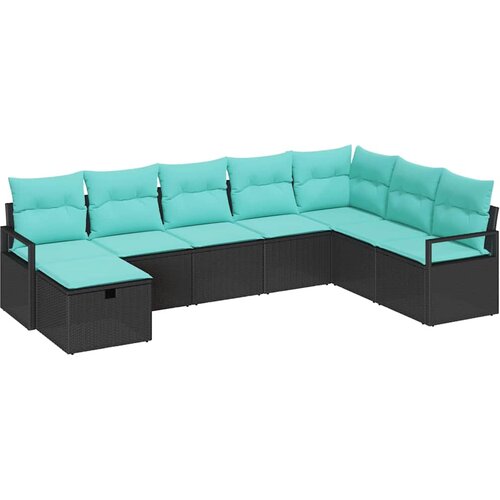  Set sofe 8 kom. Crna poliratan 287 x 177 x 85 cm Slike