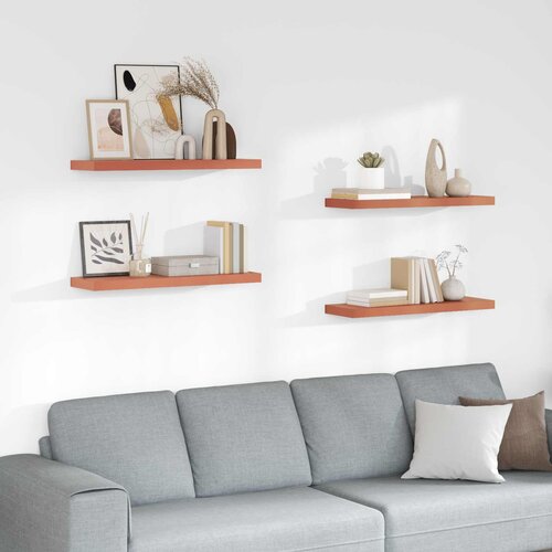  Polica na zidu 4 pcs Crvena 80 x 23,5 x 4 cm Konstruirano drvo Cene