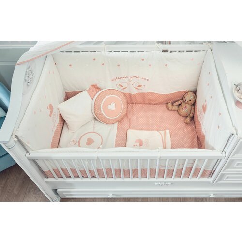 romantic baby (75x115 cm) pinkwhite baby sleep set Slike