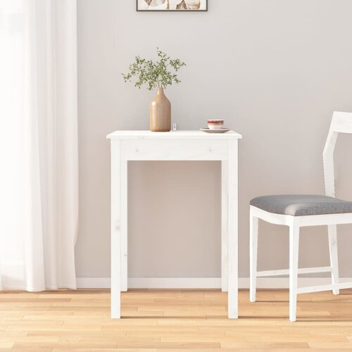 The Living Store Blagovaonski stol bijeli 55 x 55 x 75 cm od masivne borovine Cijene