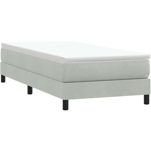 Box Spring krevet bez madracem svijetlo sivi 100x220 cm bar&amp;scaron;un Slike