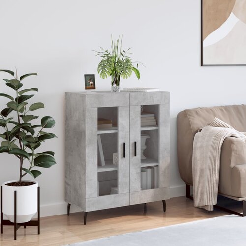 VidaXL Komoda betonsko siva 69,5x34x90 cm inženirski les Slike