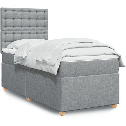 The Living Store Box spring postelja z vzmetnico svetlo siva 80x200 cm blago - Box Spring Postelja, (21428272) Cene