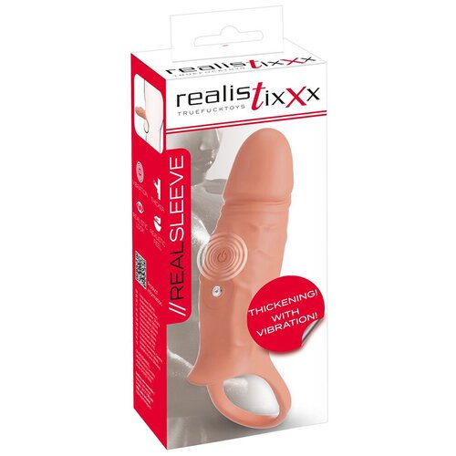 Realistična vibrirajuća navlaka za penis RealSleeve Close Slike