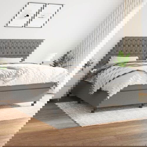 The Living Store Box spring postelja z vzmetnico temno siva 180x200 cm blago - Box Spring Postelja, (21438463) Slike