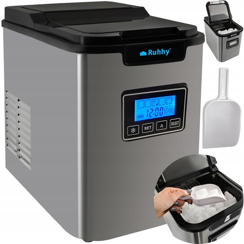  120W LCD barski aparat za izdelavo ledenih kock 2,2l ledomat inox Slike
