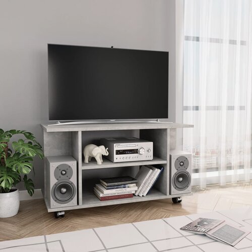 VidaXL TV omarica s kolesci betonsko siva 80x40x40 cm iverna plo&amp;scaron;ča Slike