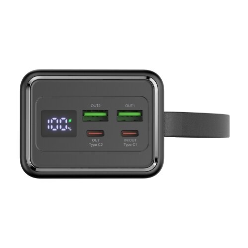 Power bank 40000 mAh 65W PD 2xUSB-A + 2xUSB-C sa LED svetiljkom i USB-C kablom 1m Slike