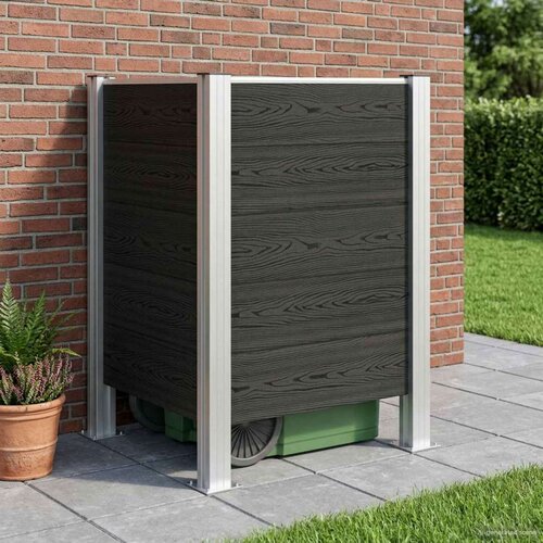  Ograja za ko&amp;scaron; za smeti Siva 85 x 85 x 115 cm Aluminij in WPC, (5000241899) Slike
