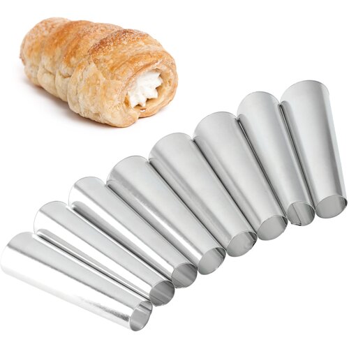 KADAX Modelčki za peko pi&amp;scaron;kotov v obliki tube iz jekla, 9 cm, 8 kosov, (5000358348) Slike
