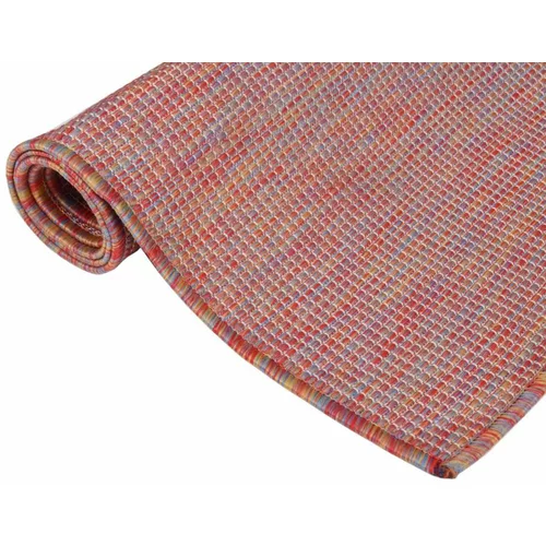 Vanjski tepih ravnog tkanja 80 x 250 cm crveni