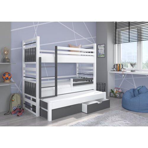 ADRK Troslojna otro�ka postelja HIPPO 97 cm - BELA-SIVA Cene