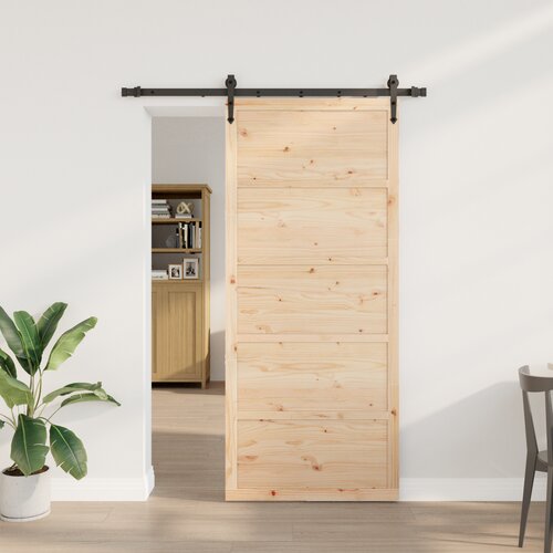 vidaXL Drsna vrata Rjava 80 x 208 cm Trdna borovina Cene
