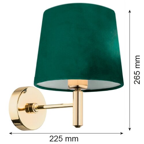  Argon 8105 - Zidna lampa PONTE 1xE27/15W/230V zelena/mesing Slike