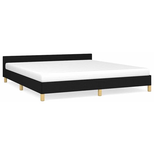  Okvir za krevet bez madraca crni 160x200 cm od tkanine Slike