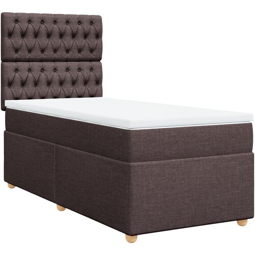Maison Chic Box spring postelja - Vzmetna postelja z vzmetnico temno rjava 100x200 cm blago SL4004, (21902839) Cene