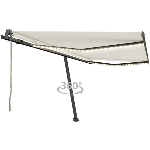 vidaXL Automatska tenda sa senzorom za vjetar LED 400 x 300 cm krem Cijene