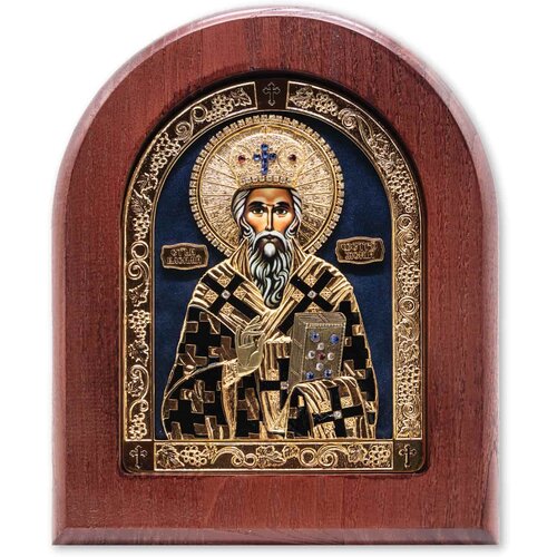  Ikona u drvetu Sveti Vasilije Ostroški, 170x205x22mm Cene