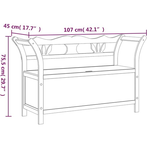  Klupa 107 x 45 x 75,5 cm od masivne jelovine Slike