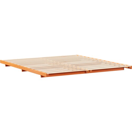  Krevet s daskama Vo&amp;scaron;tano smeđa 200 x 210 cm Masivna borovina Slike