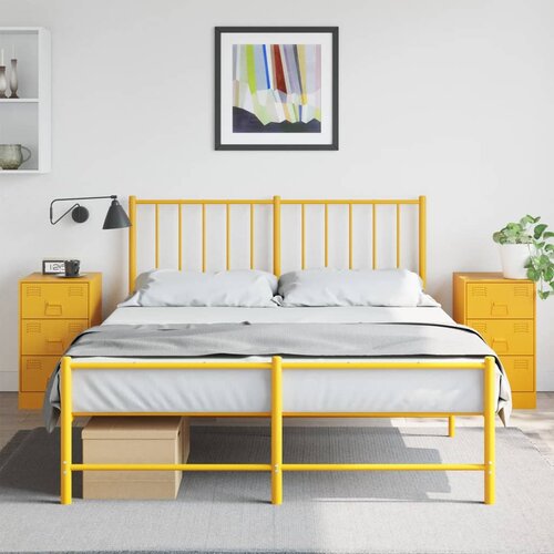 VidaXL Noćni ormarići 2 kom boja senfa 34 5 x 39 x 62 cm čelični Slike