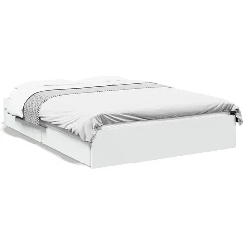vidaXL Okvir za krevet s ladicama bijeli 120x190 cm konstruirano drvo
