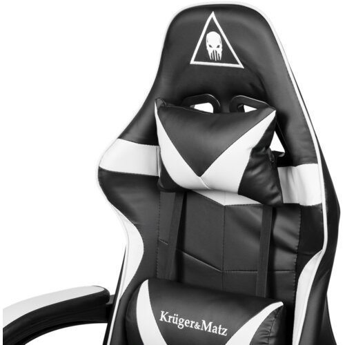 Kruger&amp;amp;Matz GX-150 gejmerska stolica crno-bijela Slike