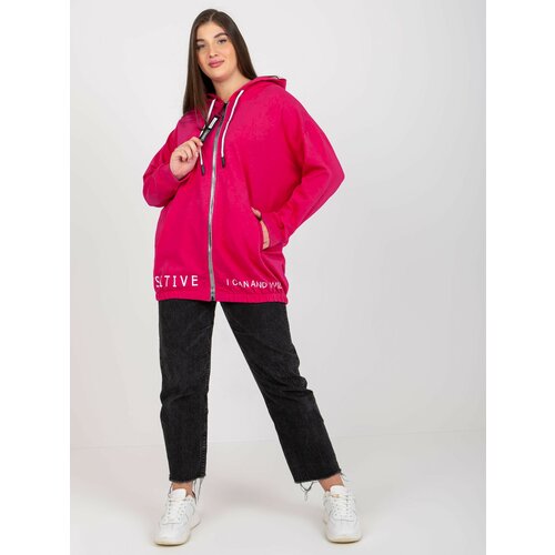 Fashion Hunters Fuchsia plus size zip up hoodie Slike