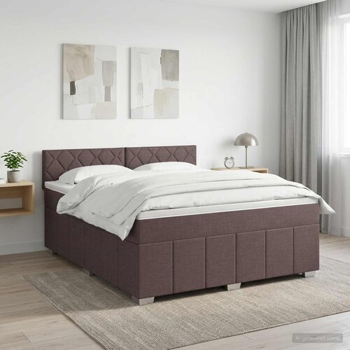  Boxspring krevet s madracem Tamno smeđa 160 x 200 cm Tkanina 203 x 164 x 88 cm Cene