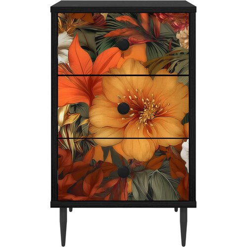  Noćni ormar GENNEP Crni hrast 36 x 33 x 61 cm Konstruirano drvo Slike
