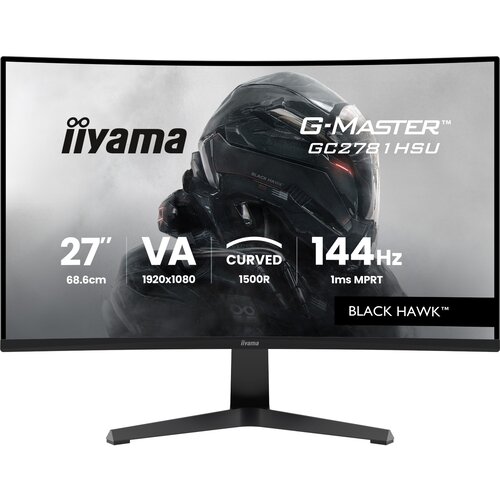 Iiyama g-master GC2781HSU-B1 27&amp;quot; fhd va zakrivljeni panel, 144Hz, 1ms (mprt) 1920x1080, 16:9, black hawk Slike