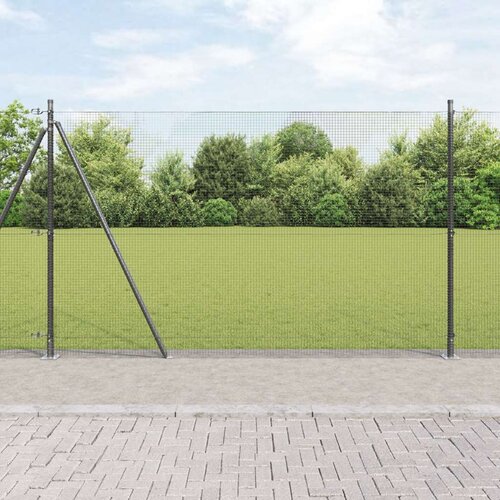 Zavarena žičana ograda sa 7 flanged stupova Siva 1 5x10 m Čelik Cijene