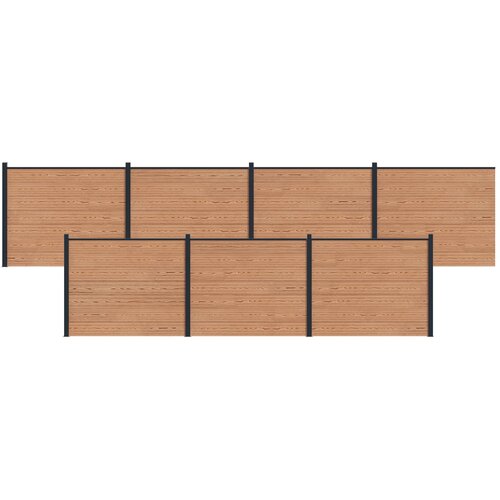 PANEL ograde 7 pcs WPC i aluminij Smeđa Cene