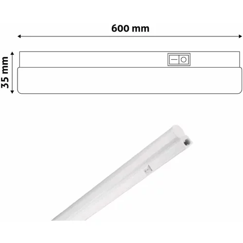 Avide Integrirana podelementna T5 LED svetilka 9W 60 cm PVC nevtralno bela 4000K
