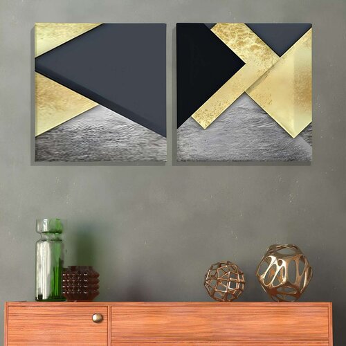 WALLXPERT ASR_CNV2-11 50x50 Multicolor Dekorativna Platna (2 Komada) Cene