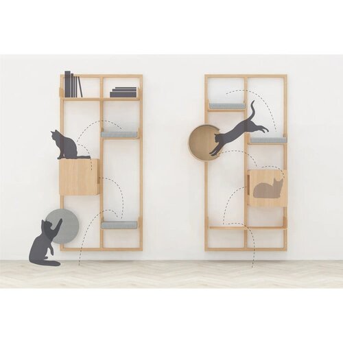 MiaCara Konstrukcija za mačje leži&amp;scaron;če Alto House Oak Natural &amp;ndash; Slike