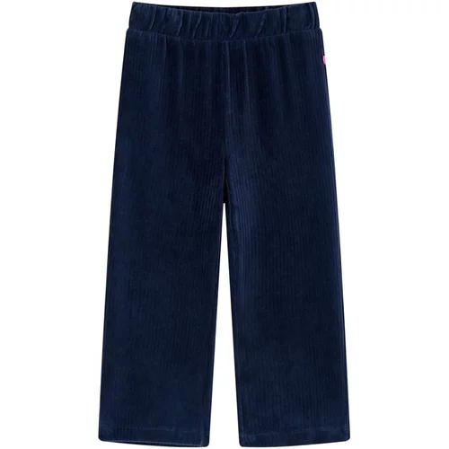 vidaXL Otroške hlače žamet mornarsko modra 92