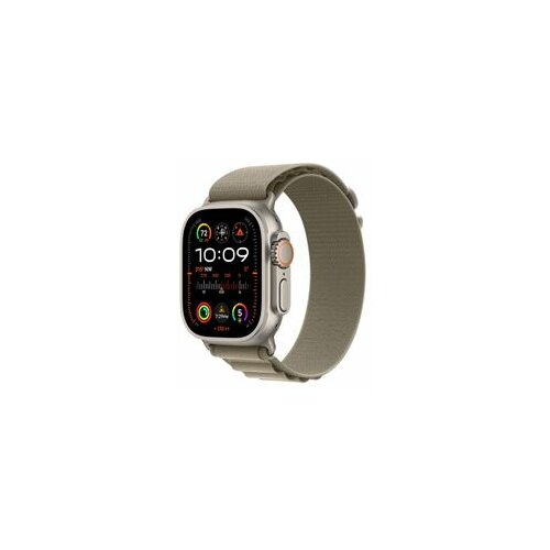 Apple watch Ultra2 cellular, 49mm titanium case w olive alpine loop - small Slike
