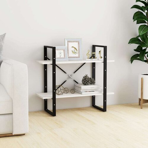 vidaXL Ormarić za knjige s 2 razine bijeli 80 x 30 x 70 cm od borovine Cene