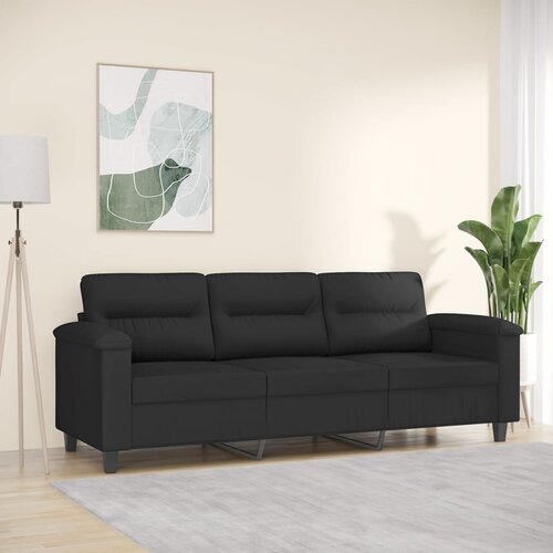 vidaXL Trosjed Crna 180 cm od mikrovlakana Cijene