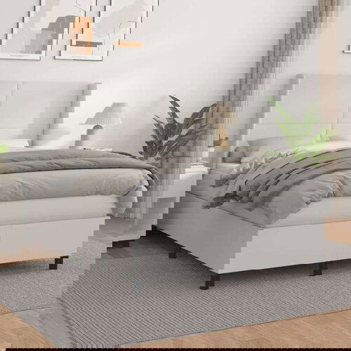  Box spring postelja z vzmetnico bel 140x190 cm umetno usnje, (20901018) Slike
