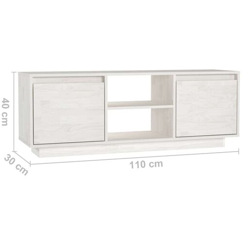 vidaXL TV omarica bela 110x30x40 cm trdna borovina Cene