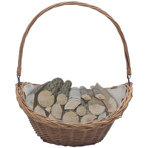  Ko&amp;scaron;ara za drva za ogrjev s ručkom 57x46,5x52 cm Smeđa vrba Slike