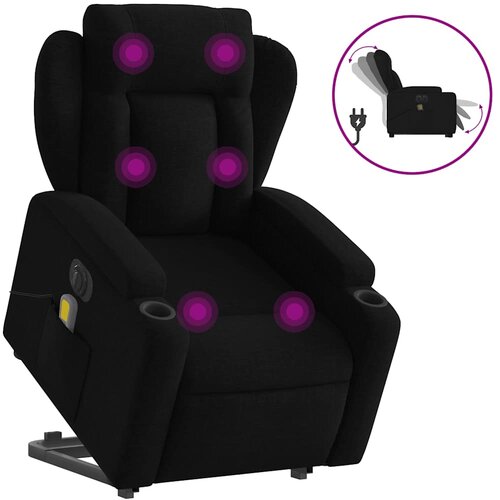Maison Chic Električni masažni naslanjač - Relax naslanjač s funkcijo vstajanja črn, (22061539) Cene